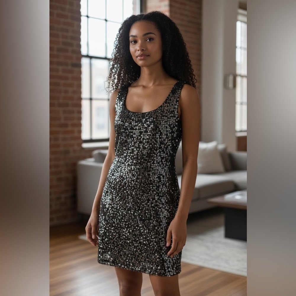Love Reign XL Gold Sequin Cocktail Dress Sleeveless Party